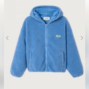 American Vintage Hoktown hooded fleece jacket in blue